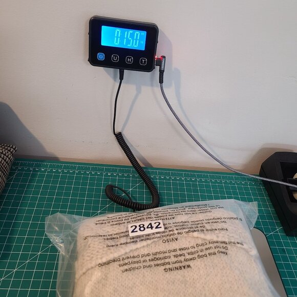 Button Wool V-neck Wrap Front Sweater Dress Cable Knit Short Sleeve Knee Length - Picture 10 of 11